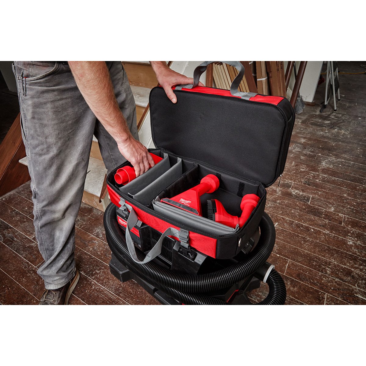 Milwaukee 49-90-2019 Vacuum Tool Storage Bag - in use