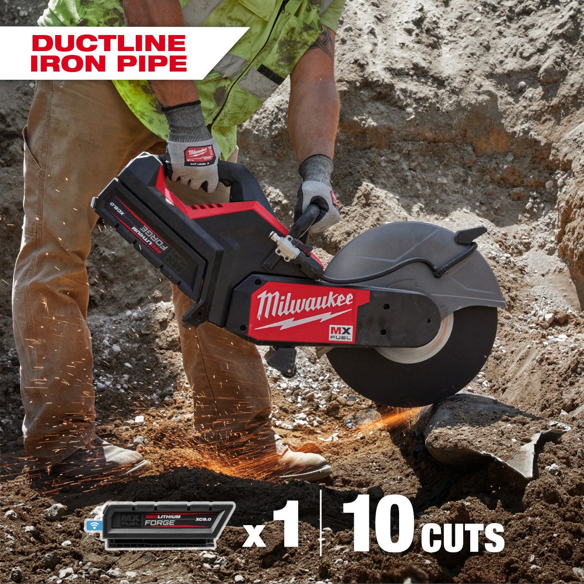 Milwaukee MXF315-2XC MX FUEL™ 14" Cut-Off Saw w/ RAPIDSTOP™ Brake Kit - feature callout