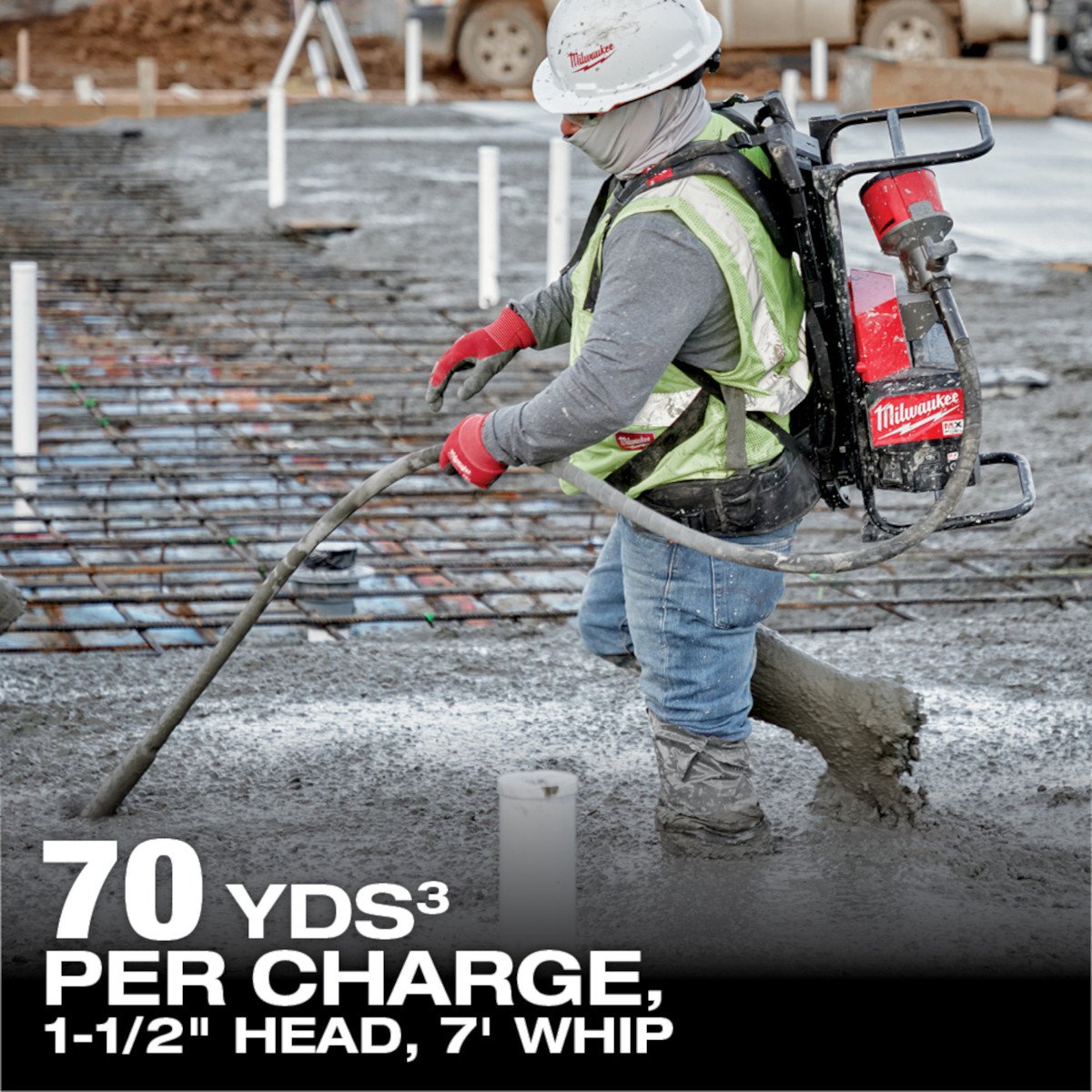 Milwaukee MXF371-2XC MX FUEL™ Backpack Concrete Vibrator Kit - feature callout