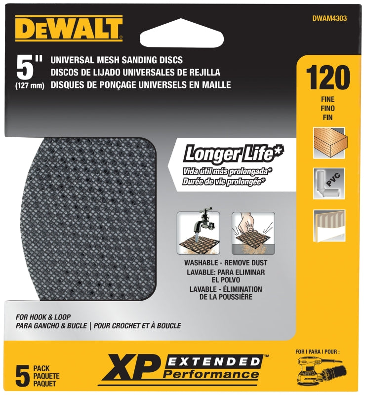 DEWALT DWAM4303 - DEWALT 120er-Grit Mesh-Exzenterschleifscheiben (5 Blätter), 5"