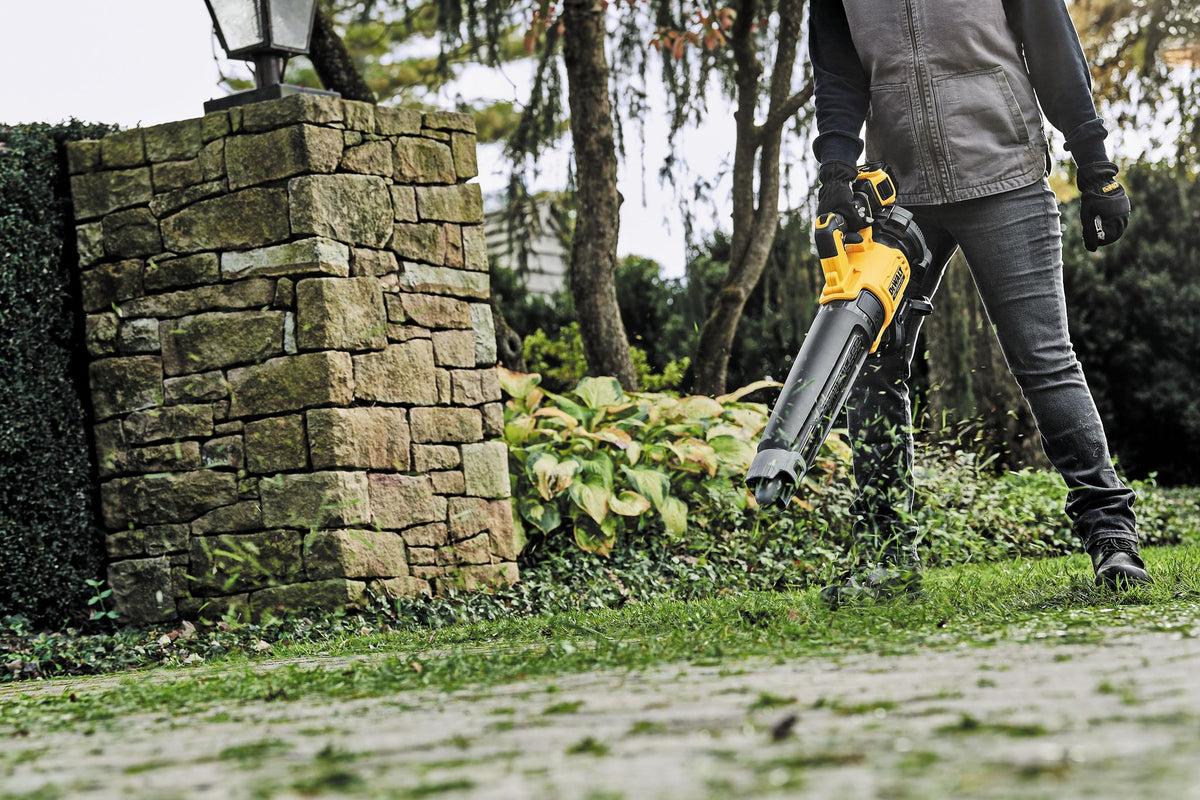 DEWALT DCBL722B 20V MAX* Lithium Ion XR Brushless Handheld Blower (Tool Only) - in use