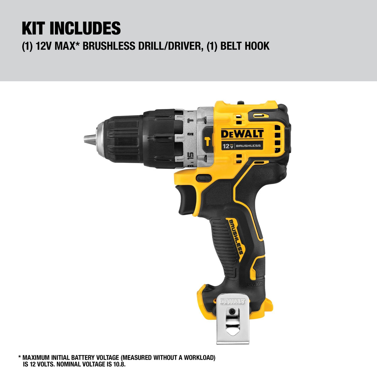 DEWALT DCD706B XTREME 12V MAX* Brushless 3/8 in. Cordless Hammer Drill (Tool Only) - feature callout