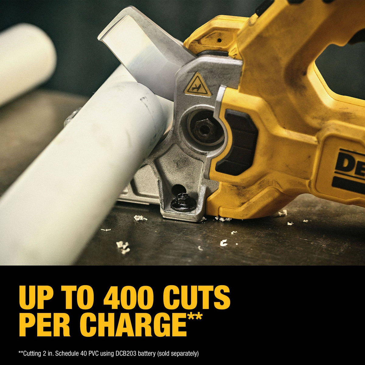 DEWALT DCE180B 20V MAX Plastic Tubing Cutter (Bare) - feature callout