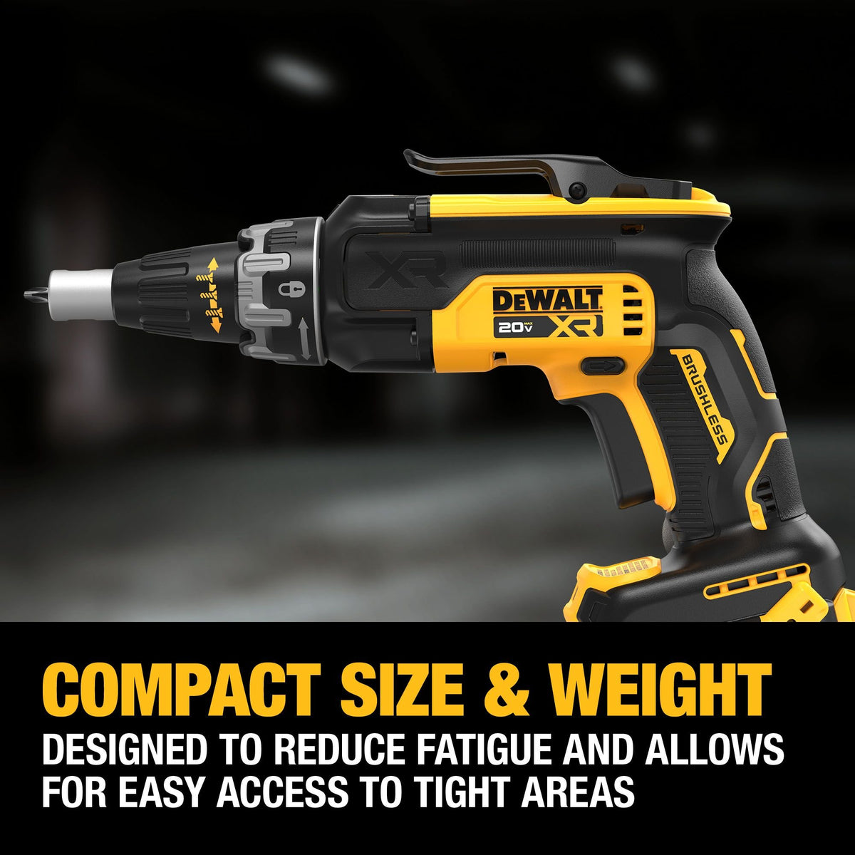 DEWALT DCF630B 20V MAX XR Brushless Drywall Screwgun (Tool Only) - feature callout