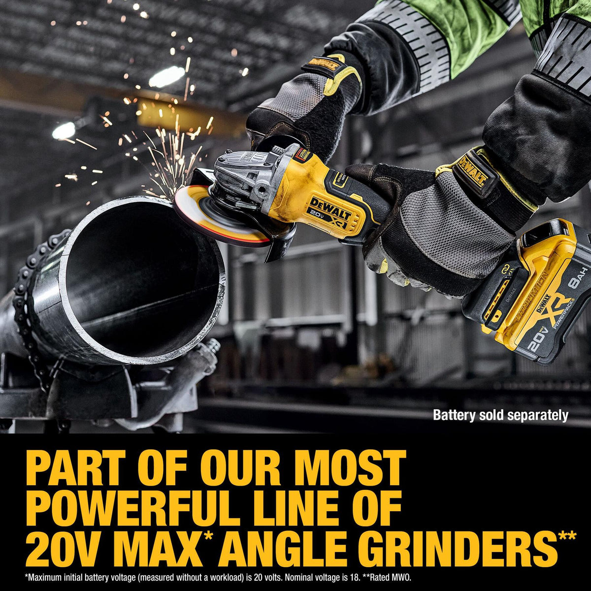 DEWALT DCG410VSB 20V MAX* XR® BRUSHLESS CORDLESS 4-1/2 IN. - 5 IN. VARIABLE SPEED PADDLE SWITCH GRINDER (TO - feature callout