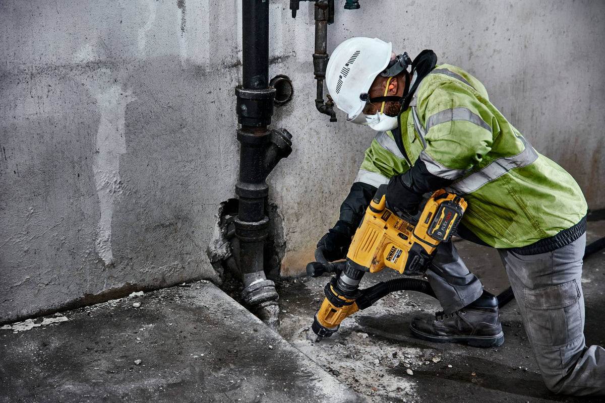 DEWALT DCH832X1 60V 16Lbs SDS Max Chipping Hammer - in use