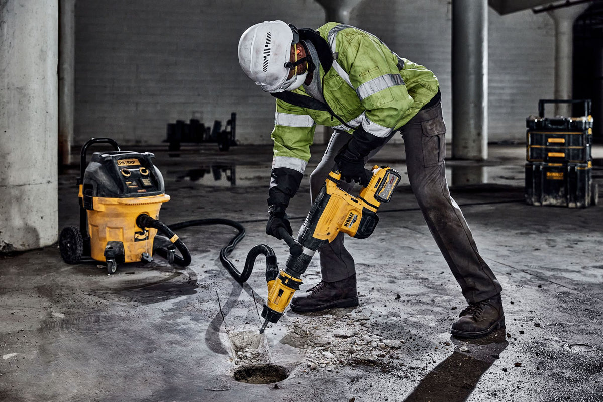 DEWALT DCH892X1 Flexvolt - DCH892X1 - 60V MAX* 22 lb Cordless SDS MAX Chipping Hammer Kit - in use