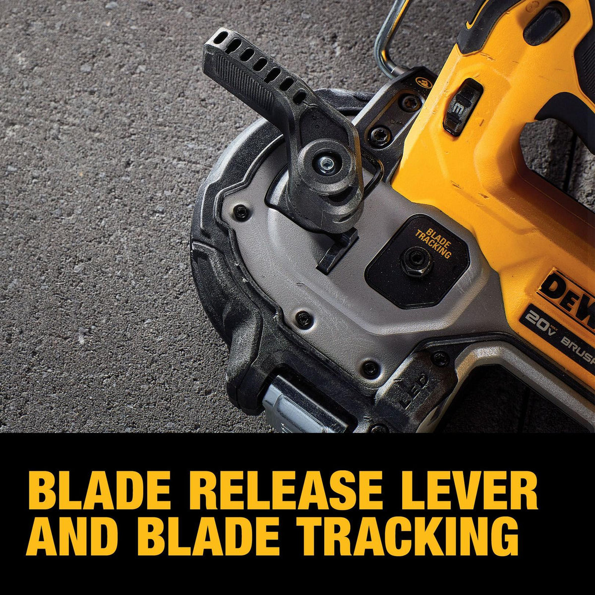 DEWALT DCS377B ATOMIC 20V MAX* Brushless Cordless 1-3/4 in. Compact Bandsaw (Tool Only) - feature callout