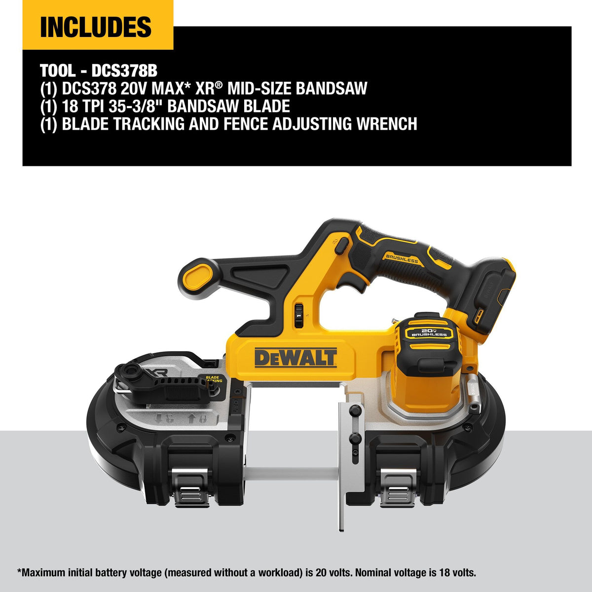 DEWALT DCS378B 20V MAX* XR® Brushless Dual-Handed Bandsaw (Tool Only) - feature callout