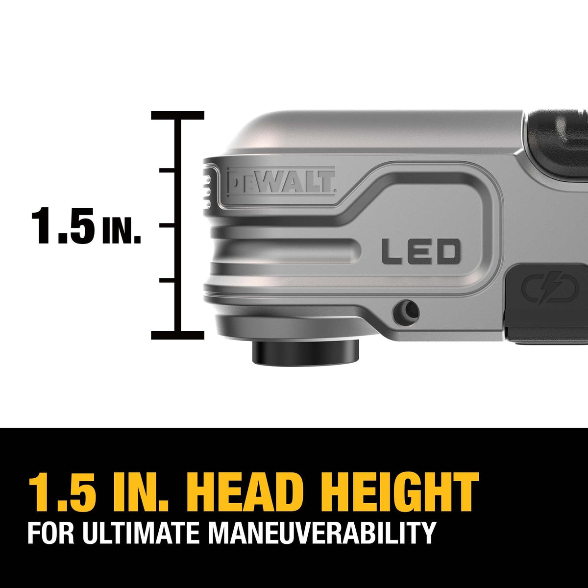 DEWALT DWALRAFT FLEXTORQ Lighted Modular Right Angle Attachment - feature callout