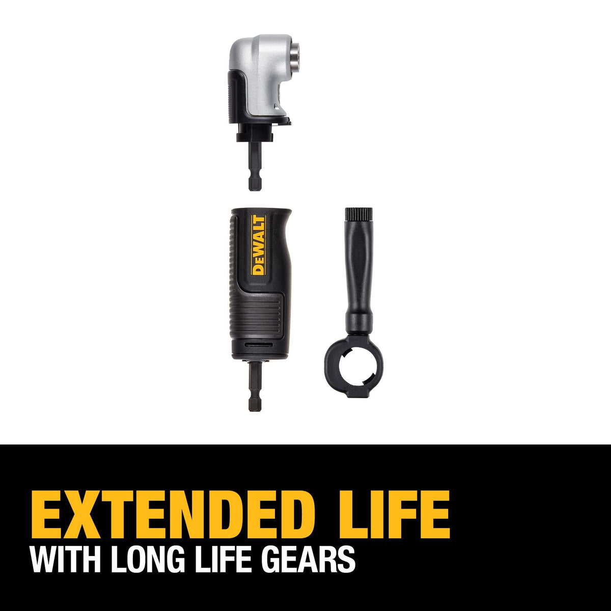 DEWALT DWAMRAFT Right Angle Drill Adaptor, 2-In-1 Attachment - feature callout