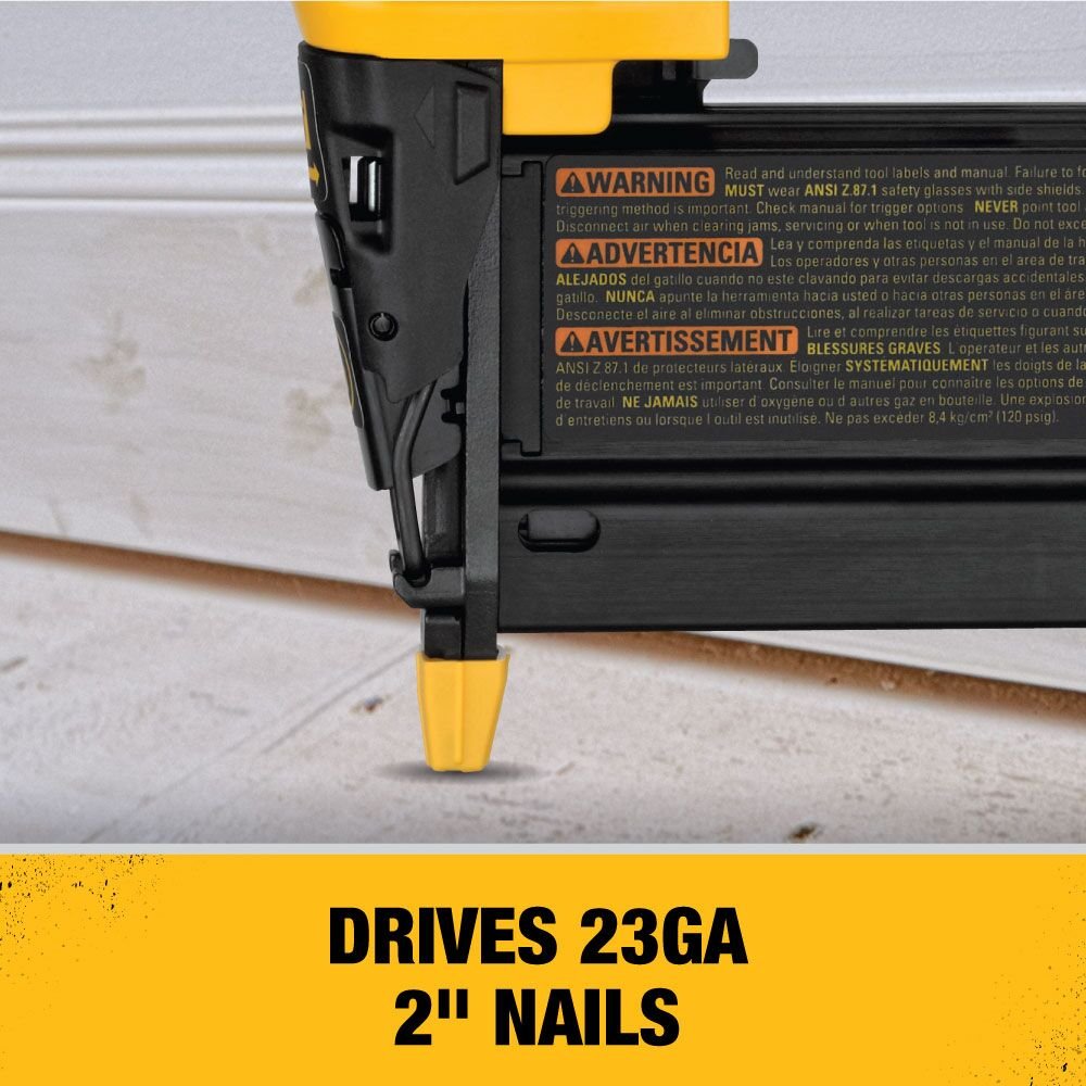 DEWALT DWFP2350K 23 Guage 2" Pinnailer Kit - feature callout