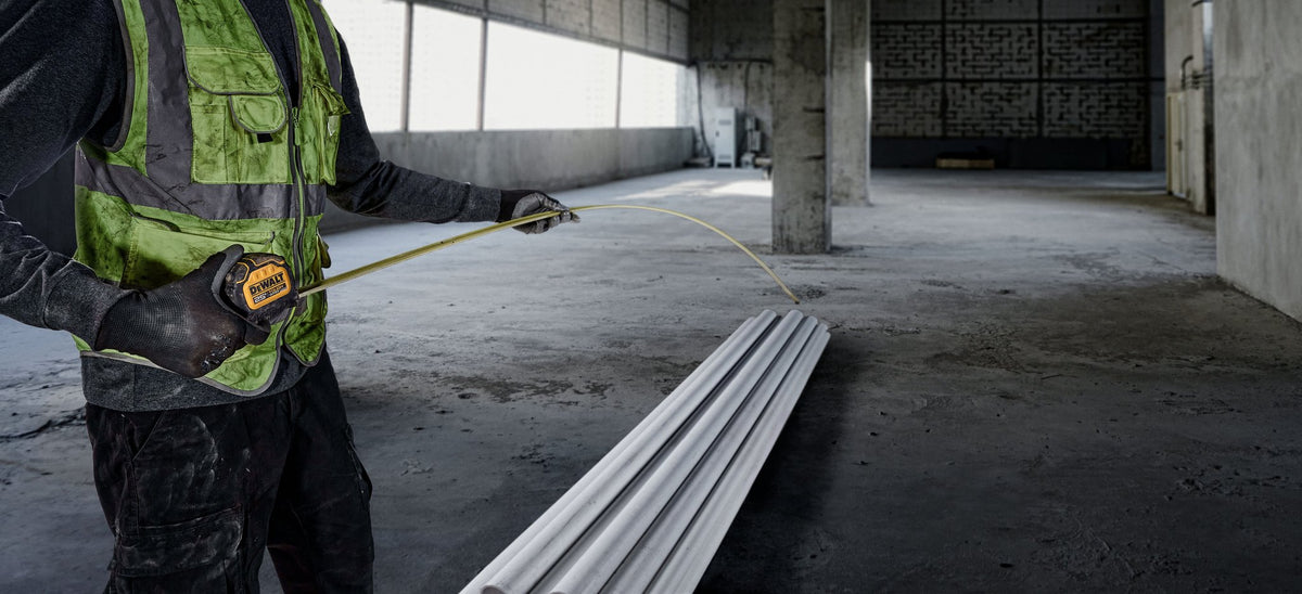 DEWALT DWHT36925S Toughseries 25 Ft. Tape Measure - in use