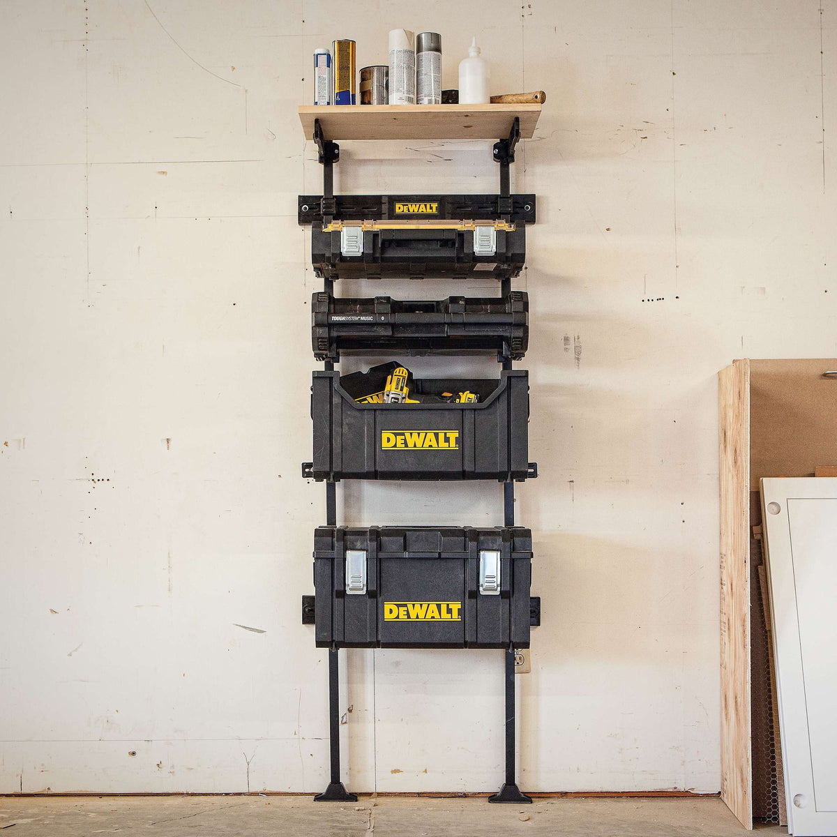 DEWALT DWST08260 Garage Storage Rack, Tough System - in use