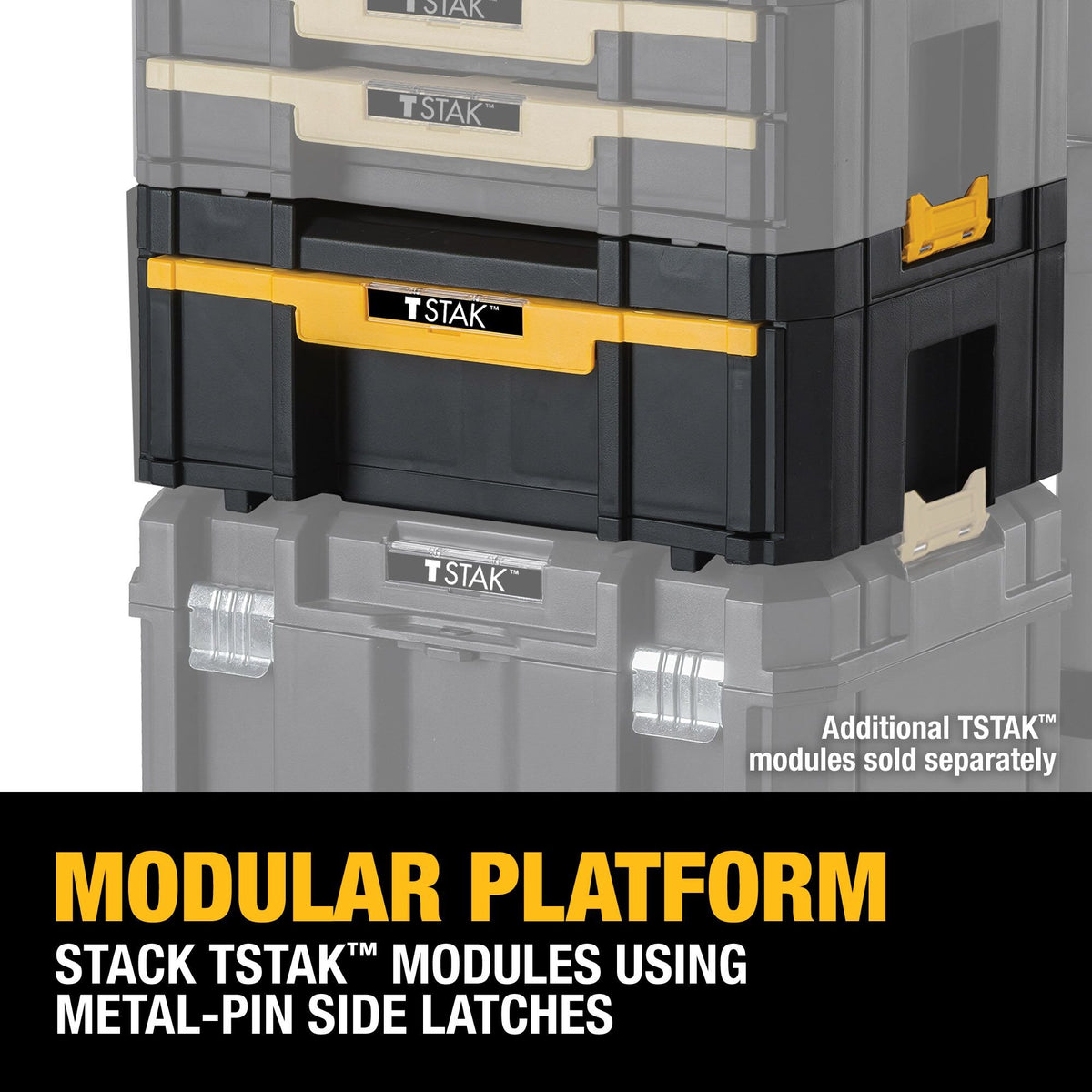 DEWALT DWST17803 Tool Organizer, Tstak Iii, Single Deep Drawer - feature callout