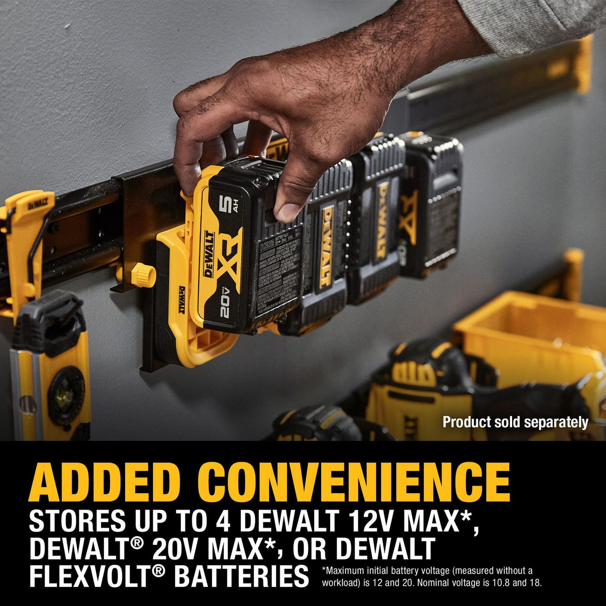 DEWALT DWST82819 Battery Rail - feature callout
