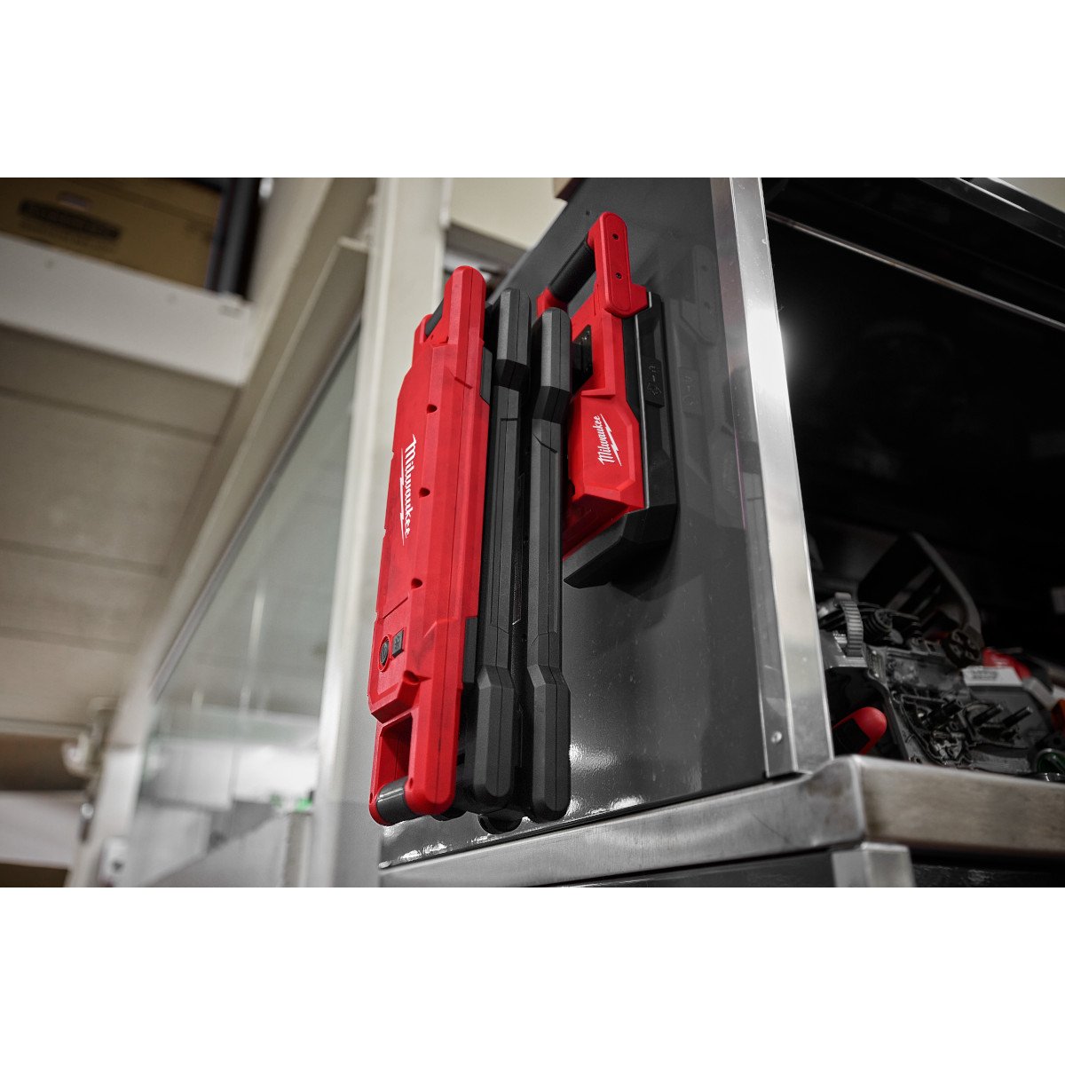 Milwaukee 2129-20 M18™ Magnetic Extendable Boom Light - in use