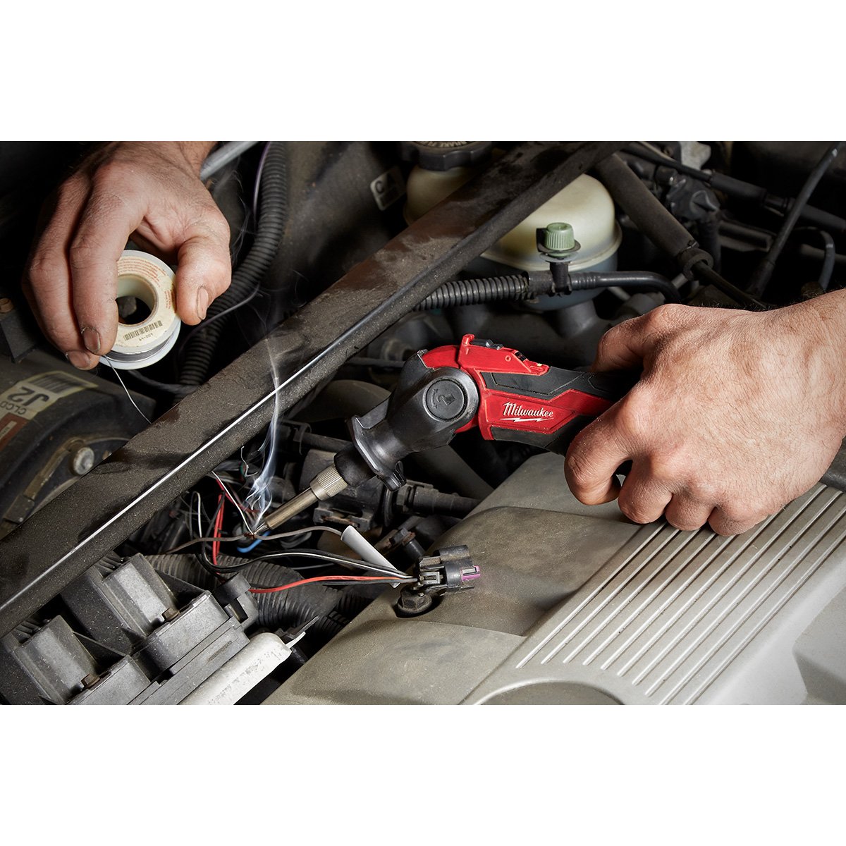Milwaukee 2488-21 M12™ Soldering Iron Kit - in use