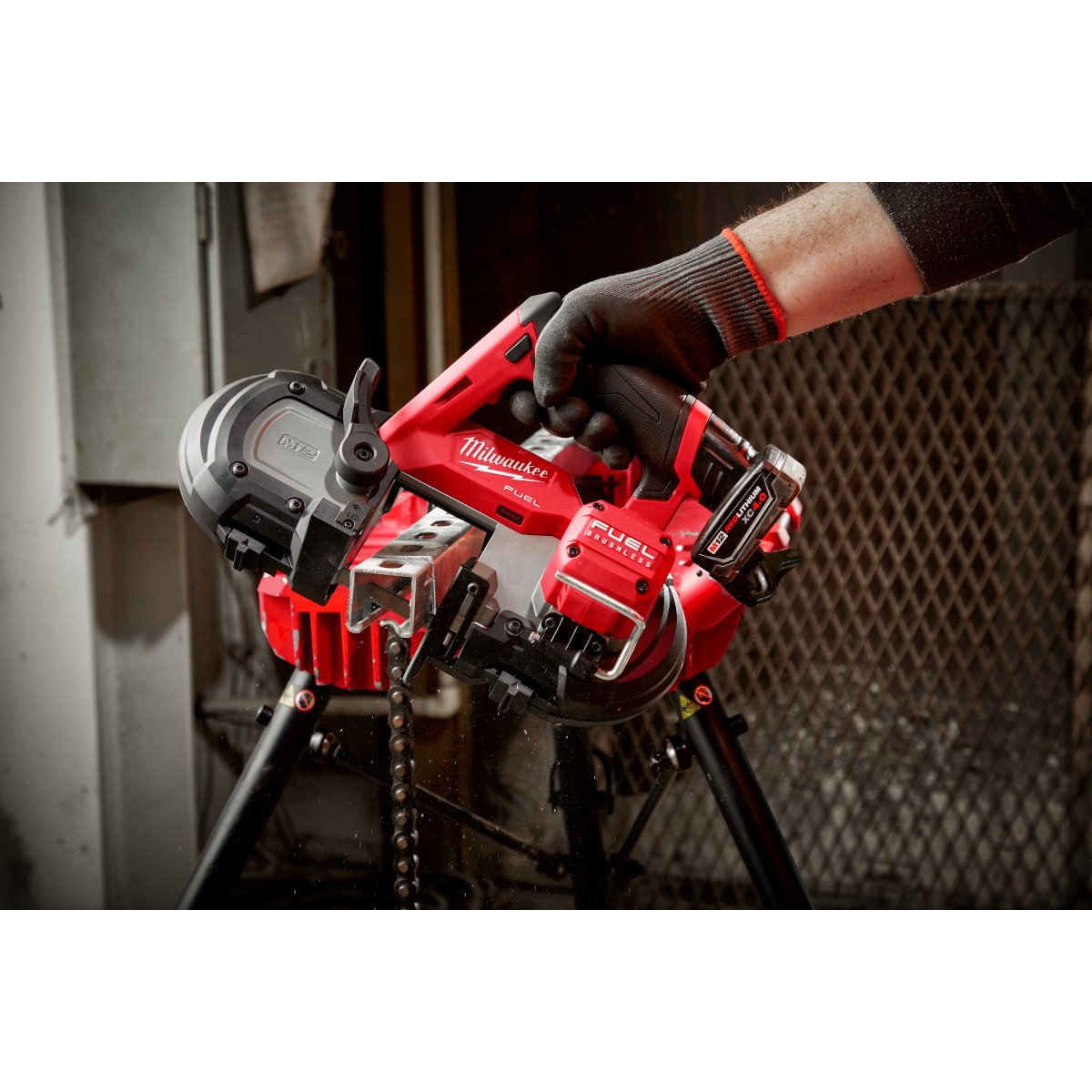 Milwaukee 2529-21XC M12 FUEL™ Compact Band Saw Kit - in use