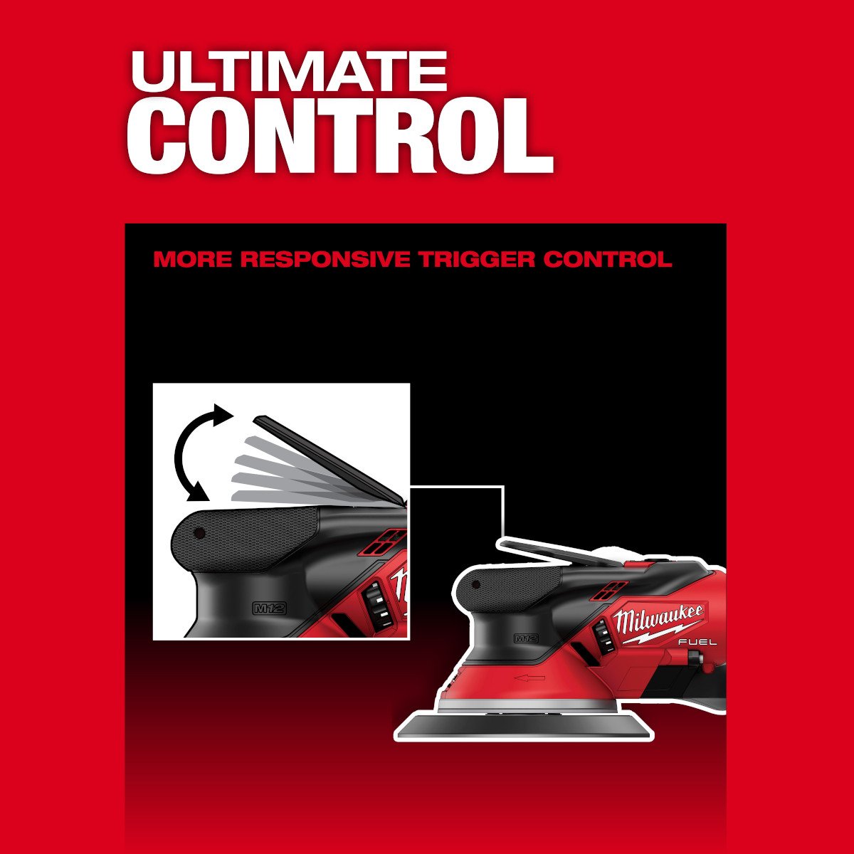 Milwaukee 2584-20 M12 FUEL™ 6" Random Orbital Sander (3/32") - feature callout