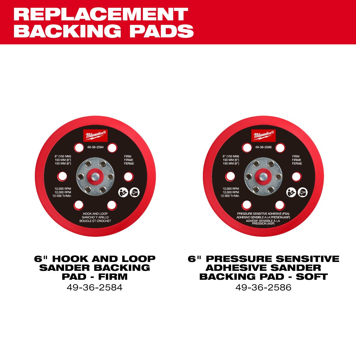 Milwaukee 2585-22CX M12 FUEL™ 6" Random Orbital Sander Kit (3/16") - feature callout
