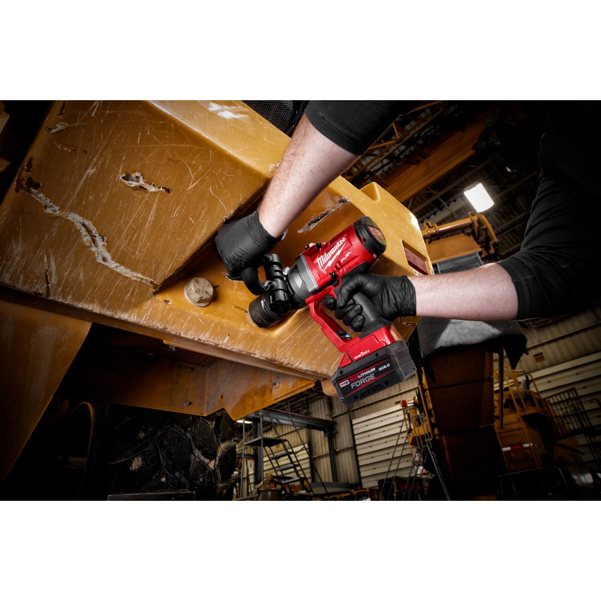 Milwaukee 2867-22 M18 FUEL™ 1" High Torque Impact Wrench w/ ONE-KEY™ Kit - in use