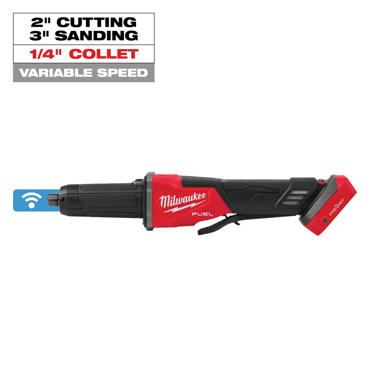 Milwaukee 2984-20 M18 Fuel Variable Speed, Braking Die Grinder - Tool Only - feature callout