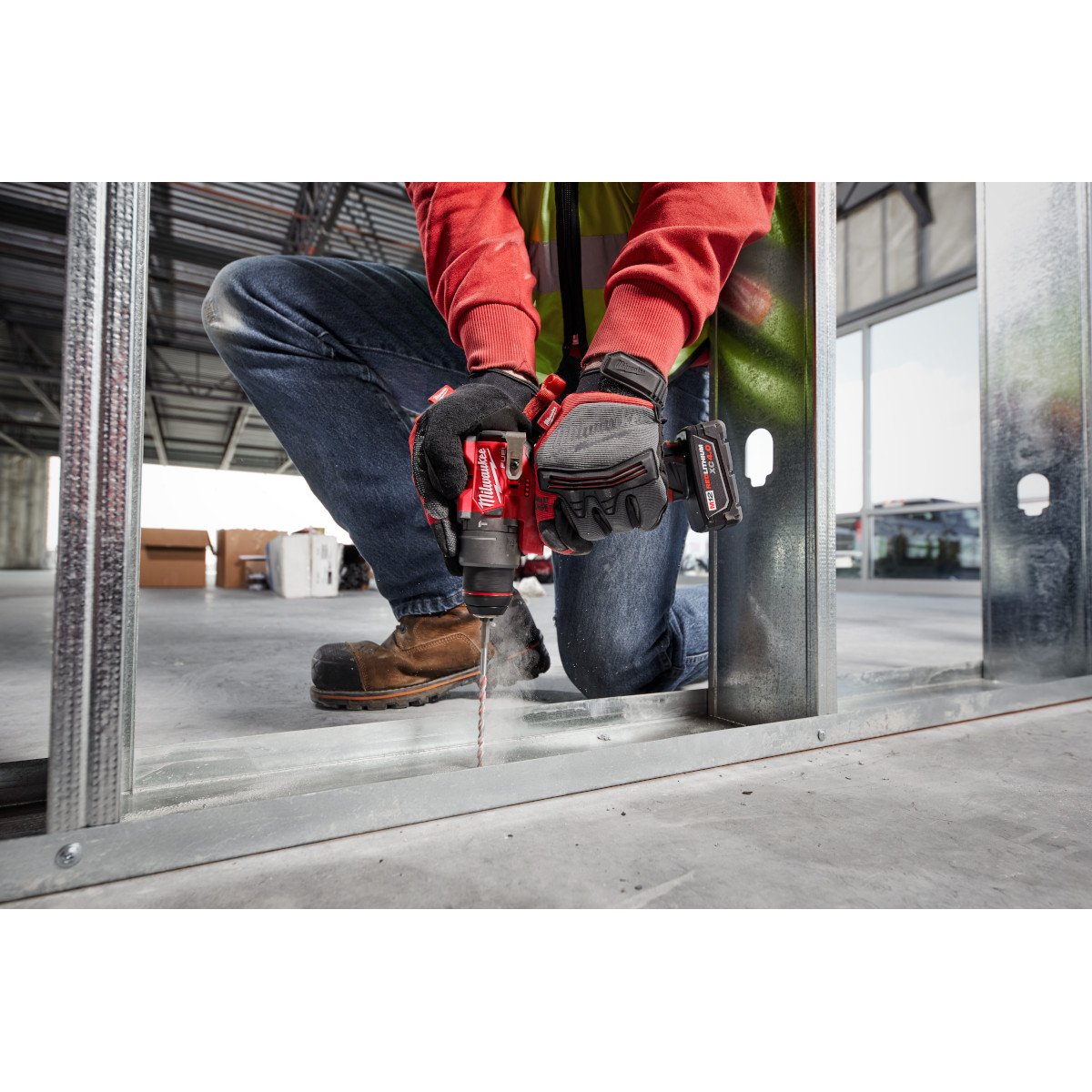 Milwaukee 3404-22 M12 FUEL™ 1/2" Hammer Drill/Driver Kit - in use