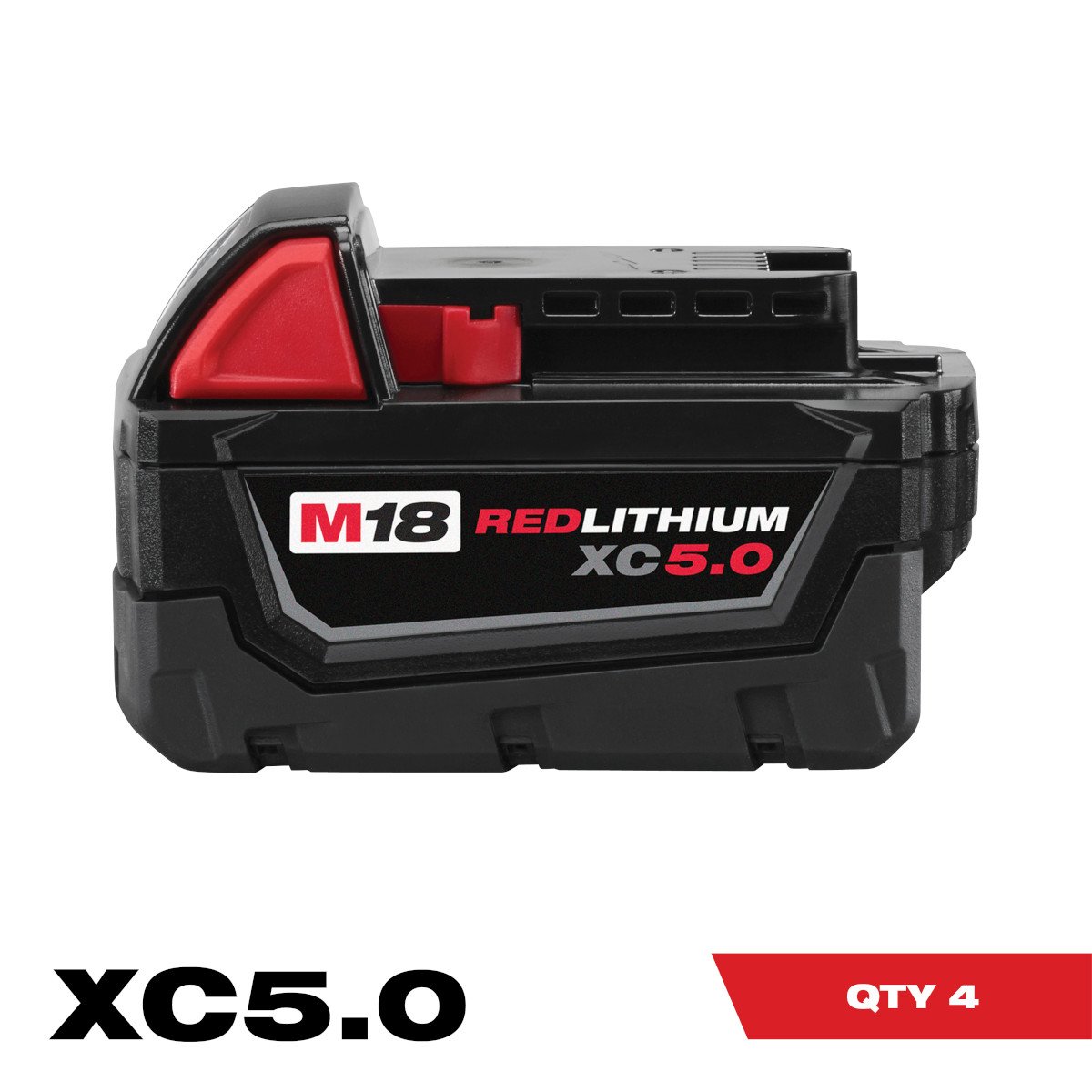 Milwaukee 48-11-1852 M18™ REDLITHIUM™ XC 5.0Ah Extended Capacity Battery Pack (2 Piece) - feature callout