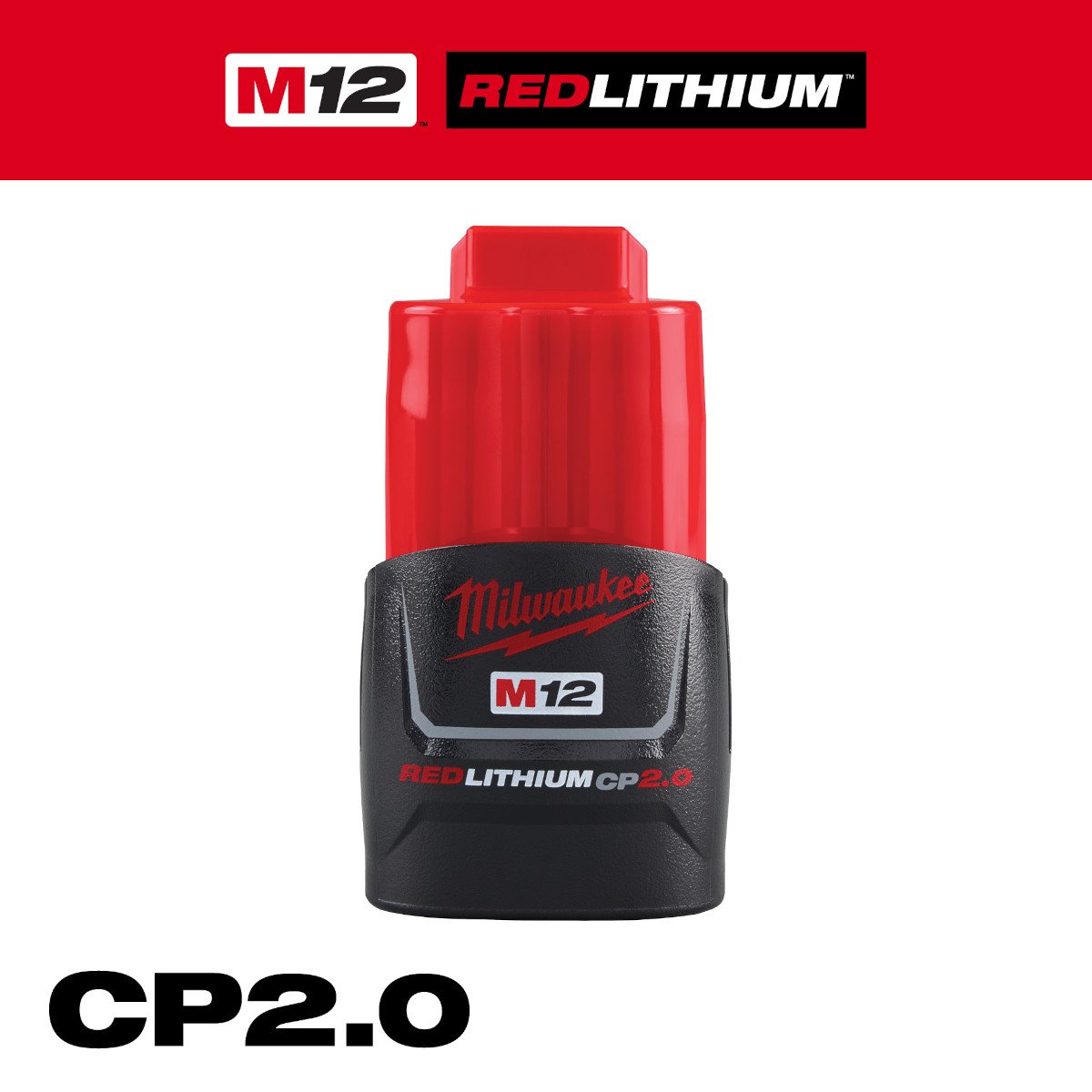 Milwaukee 48-11-2420 M12™ REDLITHIUM™ 2.0Ah Compact Battery Pack - feature callout