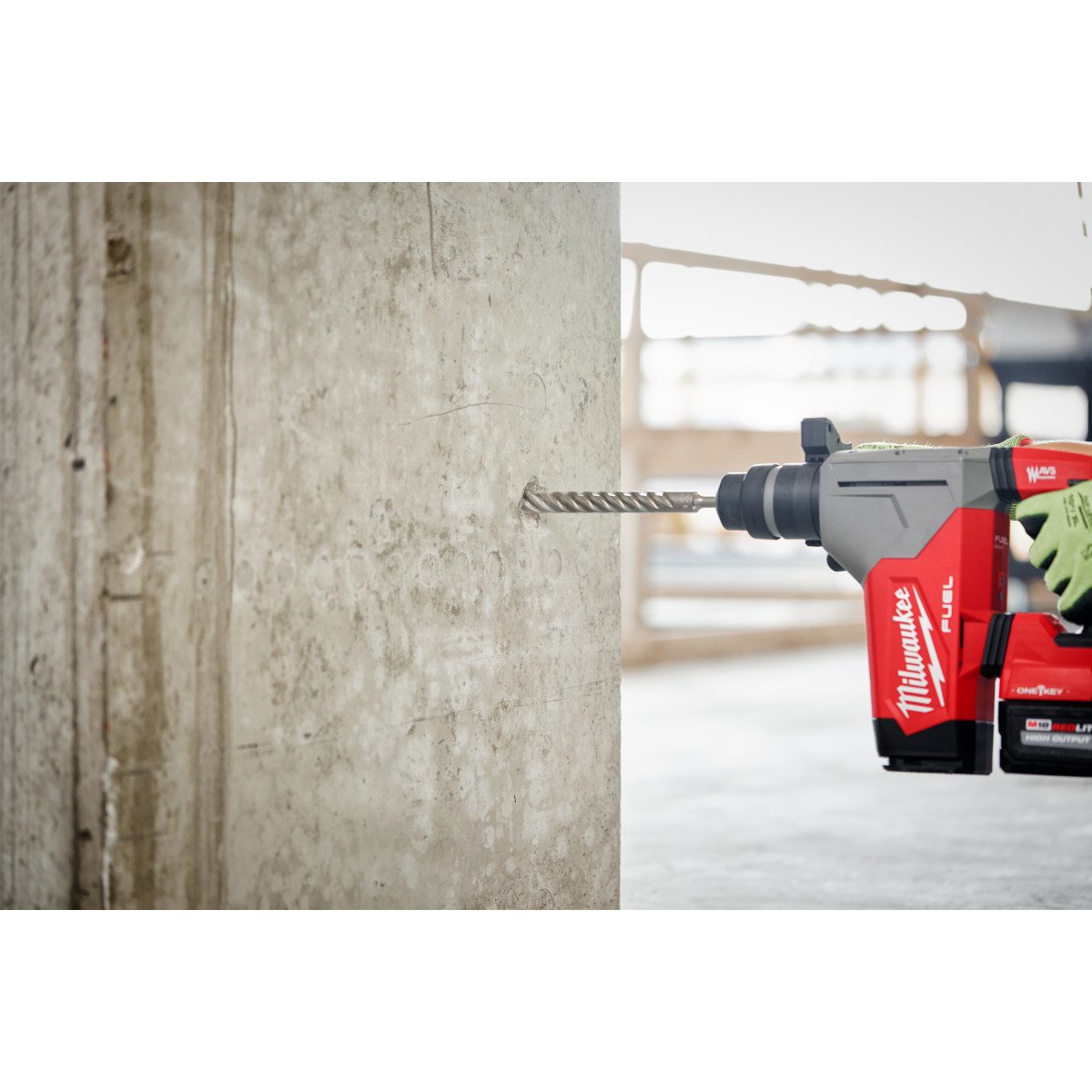 Milwaukee 48-20-7212 SDS+ MX4™ 3/4 in. x 8 in. x 10 in. - in use