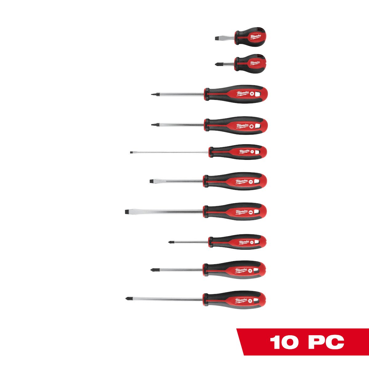 Milwaukee 48-22-2710 10pc Screwdriver Kit - feature callout