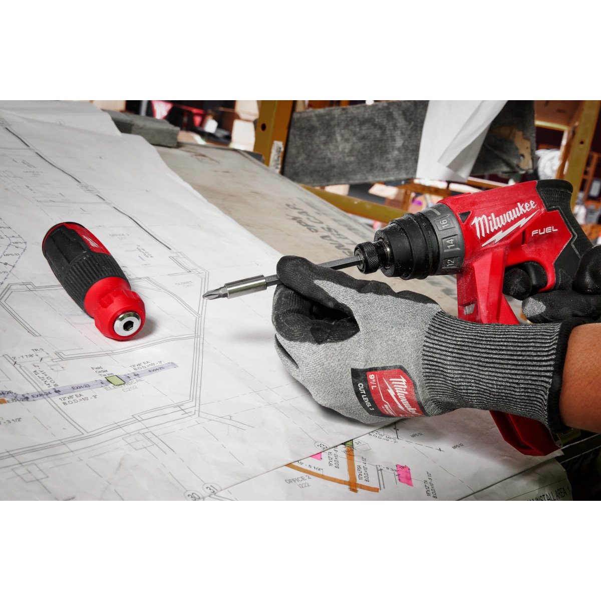 Milwaukee 48-22-2900 14-in-1 Multi-Bit Screwdriver - in use