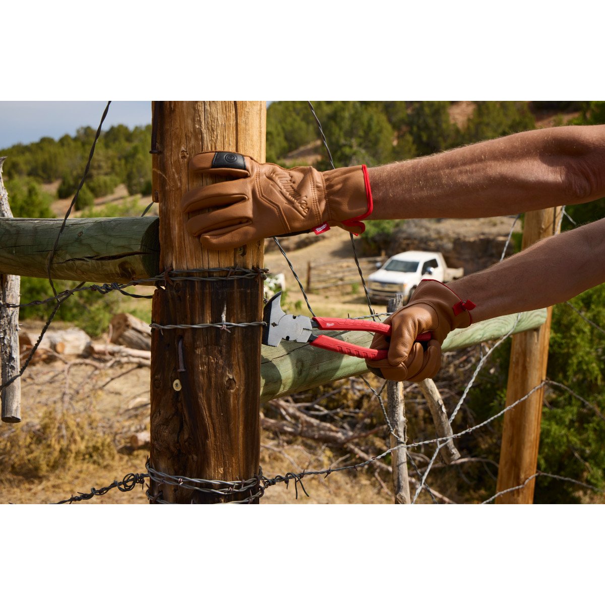 Milwaukee 48-22-6410 Fencing Pliers - in use