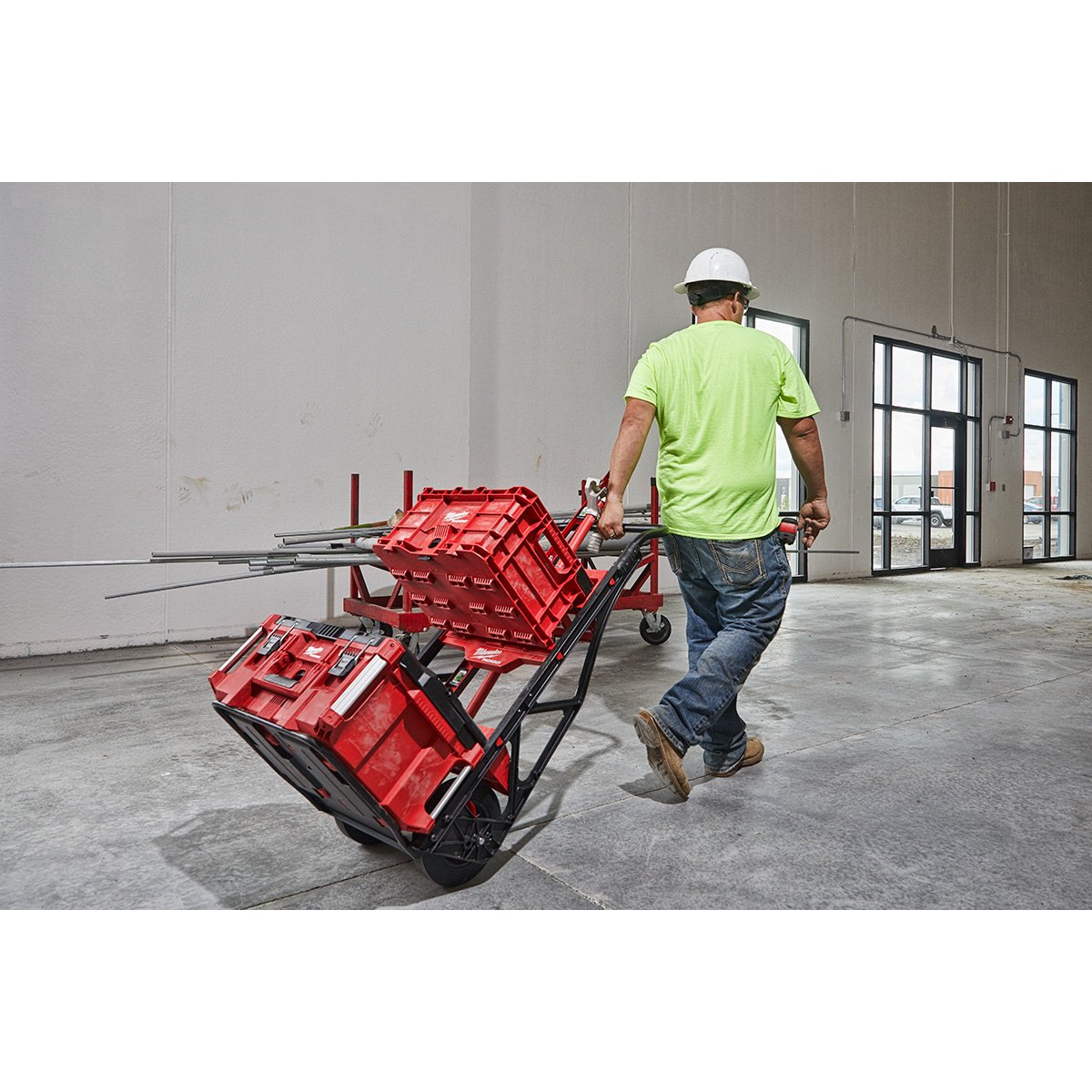 Milwaukee 48-22-8415 PACKOUT™ 2-Wheel Cart - in use