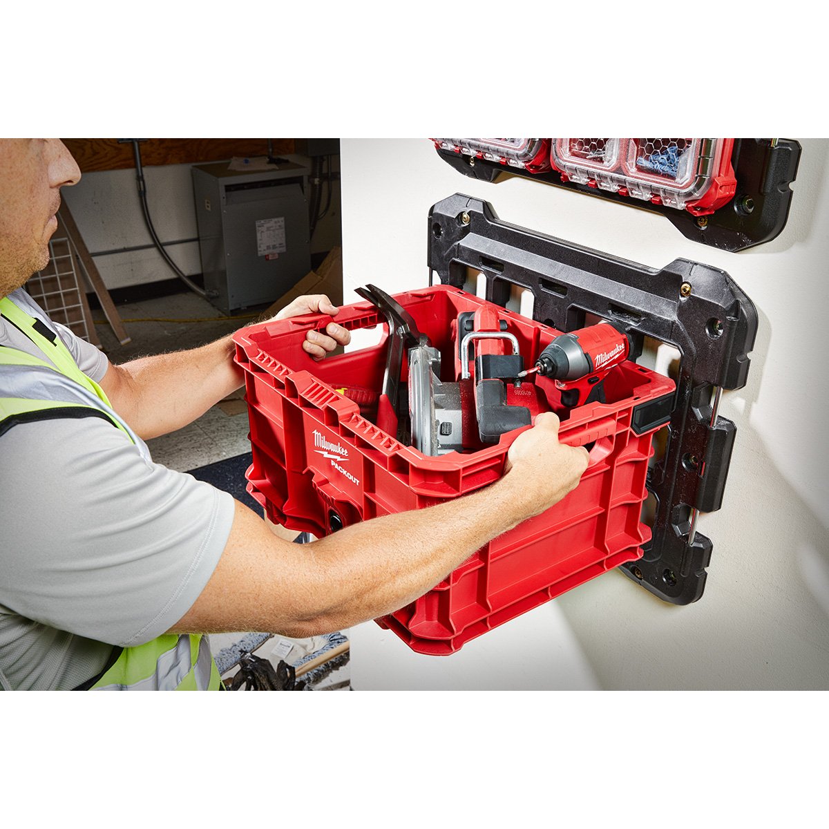 Milwaukee 48-22-8440 PACKOUT™ Crate - in use