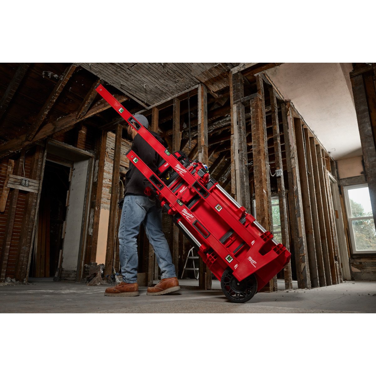 Milwaukee 48-22-8607 PACKOUT™ Tool Box Long Tool Holder Attachment - in use