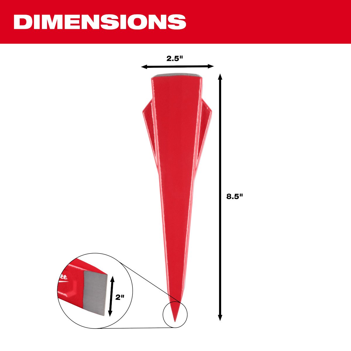 Milwaukee 48-22-9065 5lb Splitting Wedge - feature callout