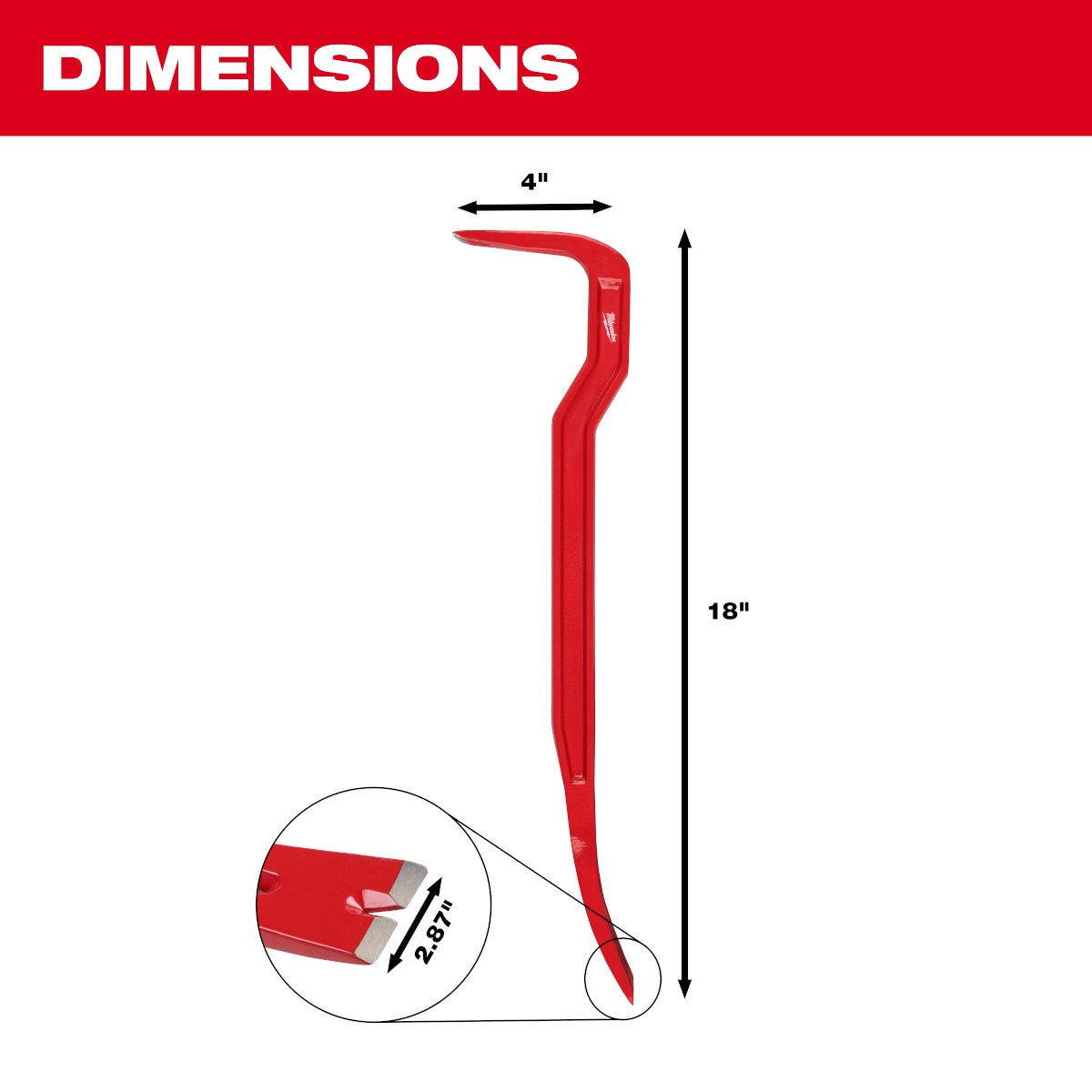 Milwaukee 48-22-9070 18" Wrecking Bar - feature callout