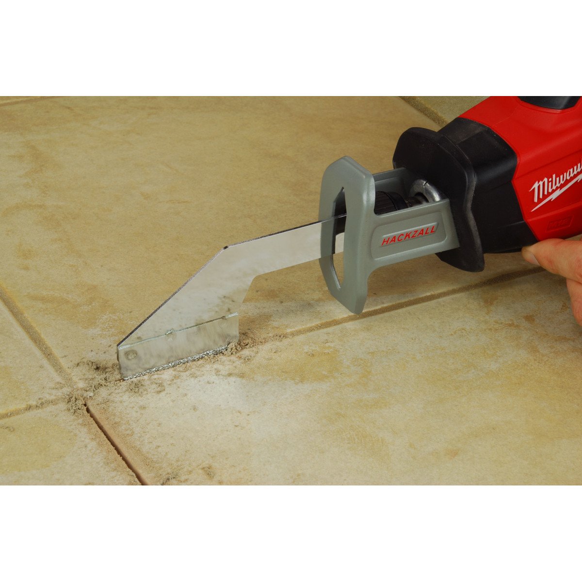 Milwaukee 49-00-5450 Grout Removal Tool - in use
