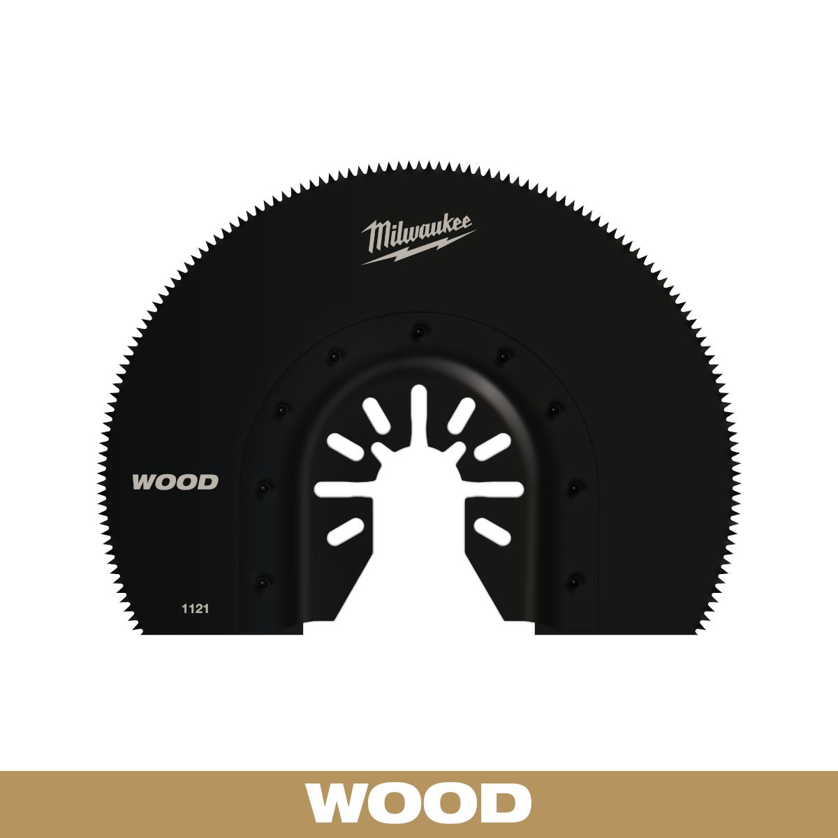 Milwaukee 49-25-1121 OPEN-LOK™ 3-1/2" HCS Wood Segmented Multi-Tool Blade - feature callout