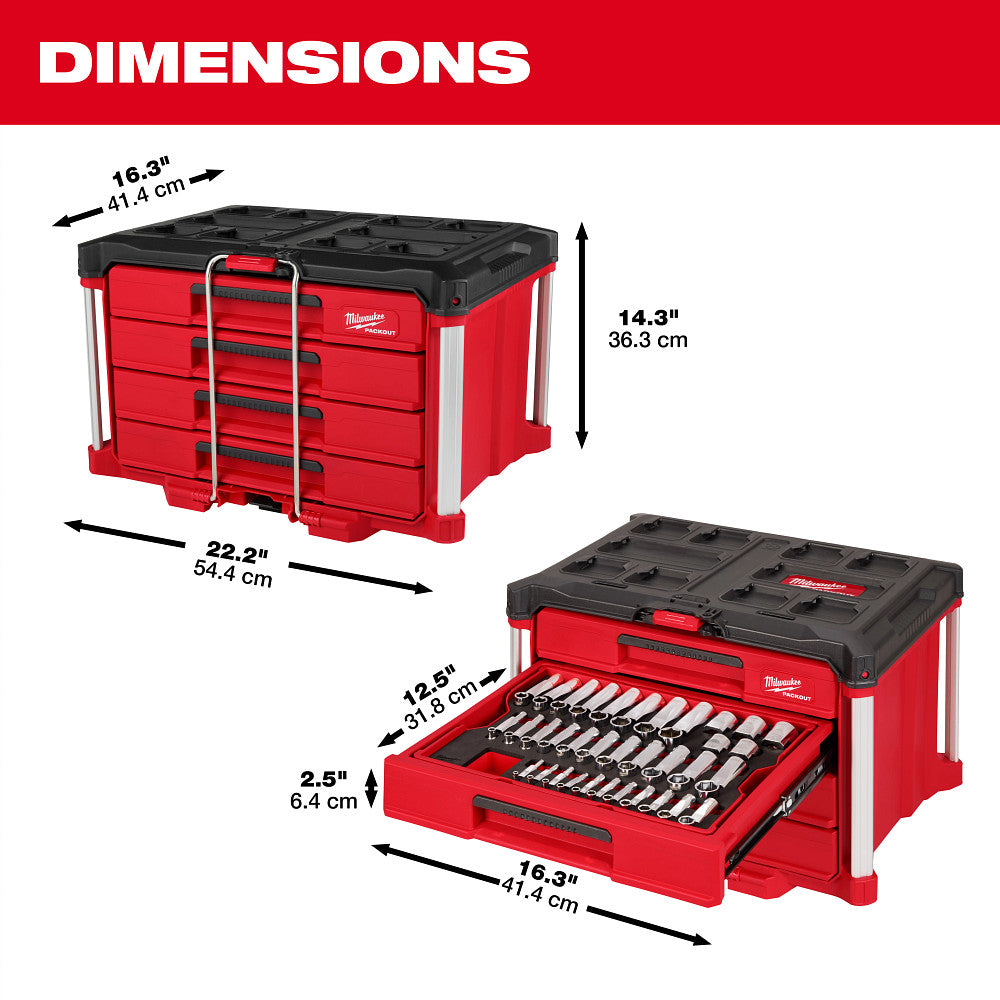 MILWAUKEE 48-22-9492 60pc MM & SAE Combo Wrench Set