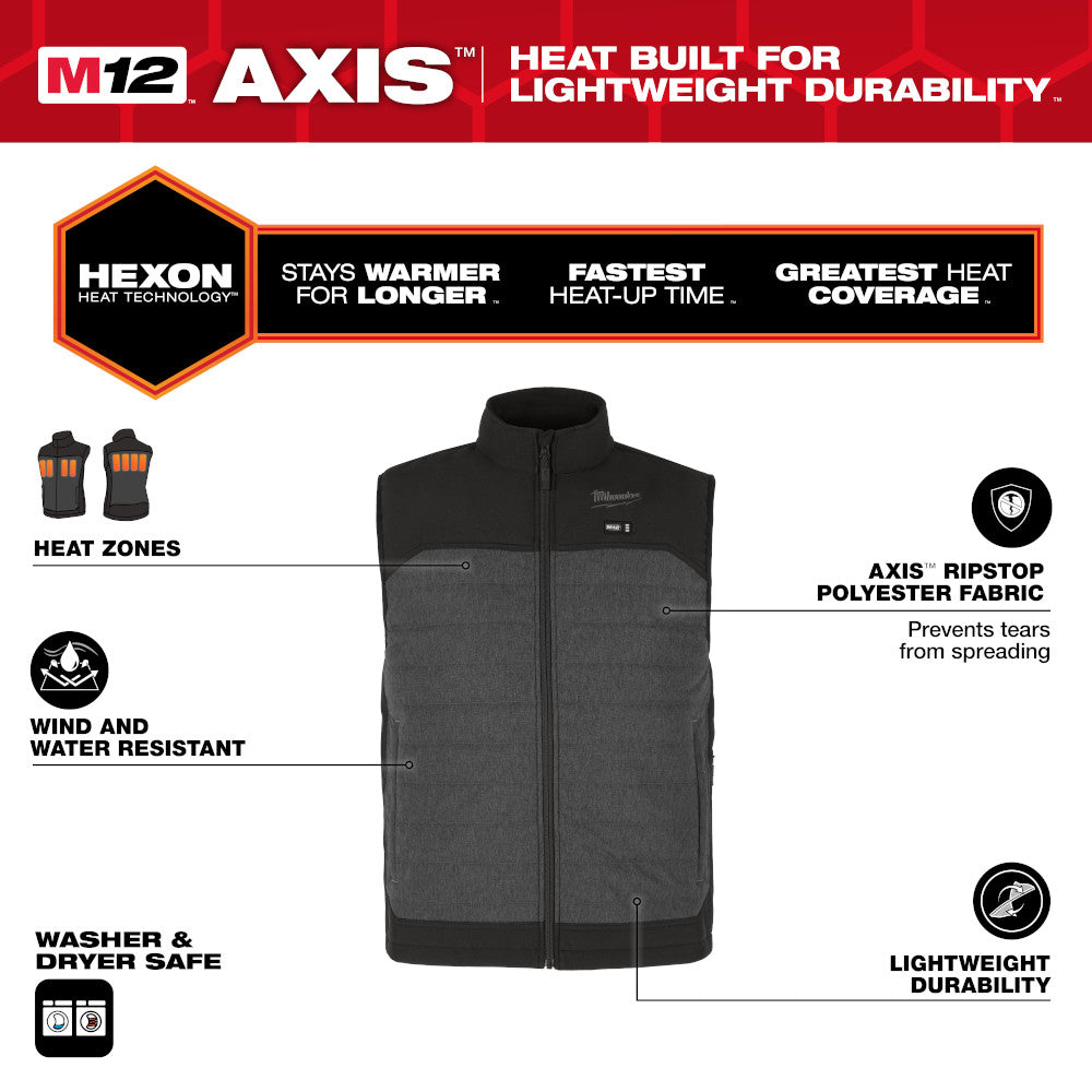 Milwaukee M300N-213X - Gilet chauffant M12™ AXIS™ - Marron 3X