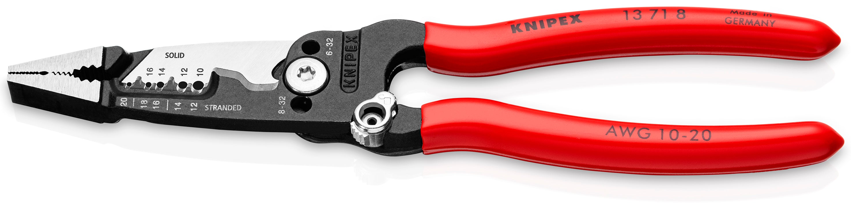 Knipex 13718SBA - 8" Forged Wire Stripper 20-10 AWG