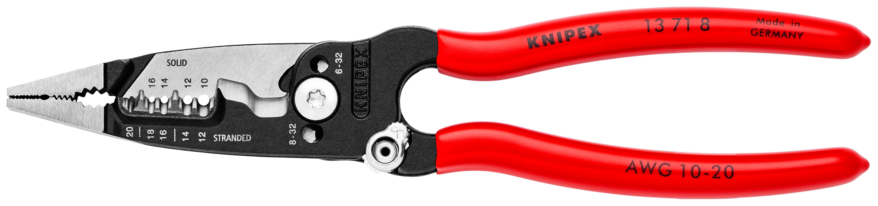 Knipex 13718SBA - 8" Forged Wire Stripper 20-10 AWG