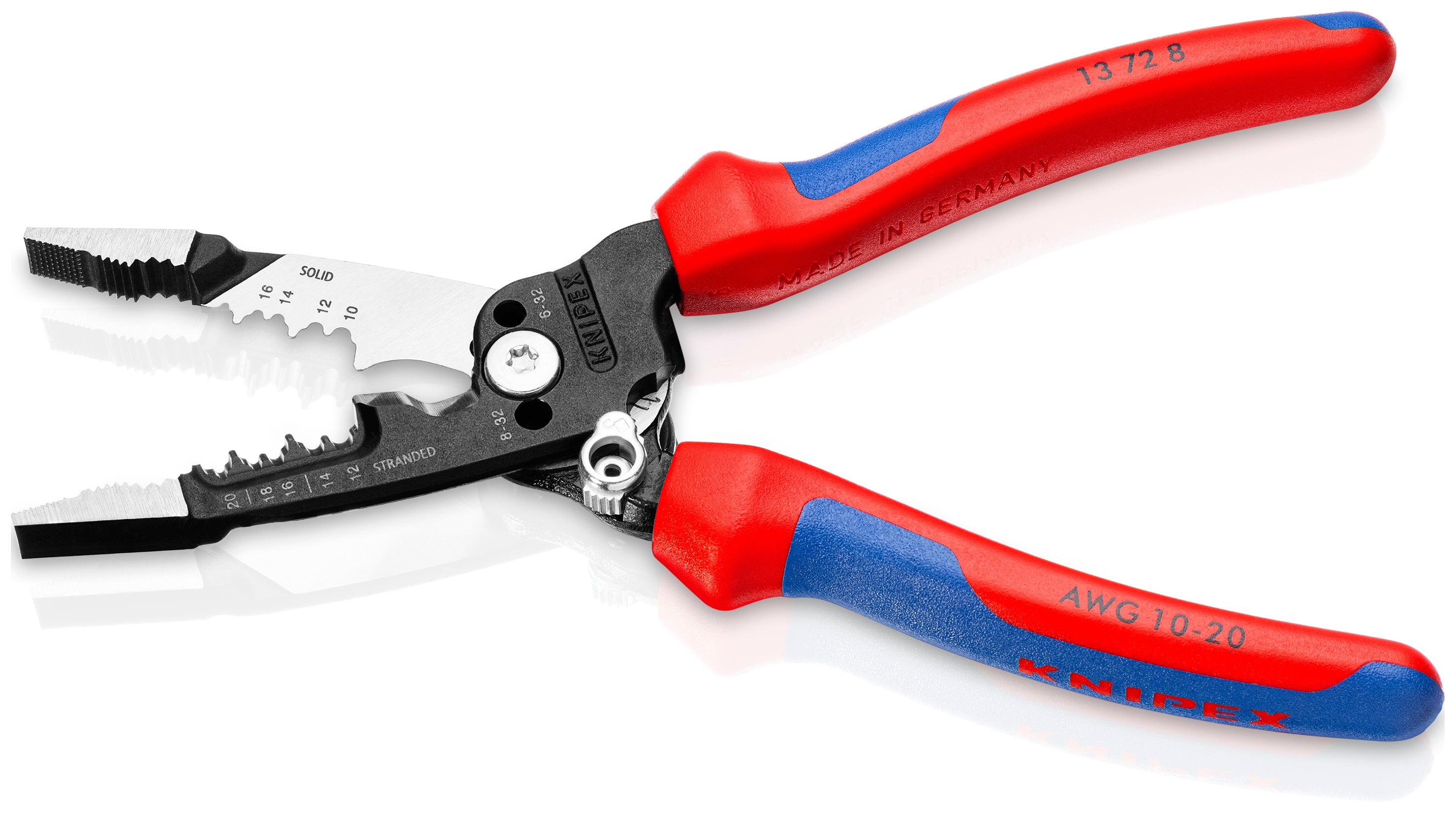 Knipex 13728SBA - 8" Forged Wire Stripper 20-10 AWG