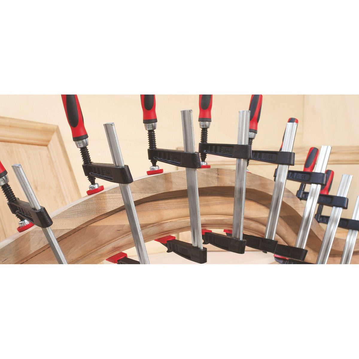 Bessey TG4.016+2K TG+2K Malleable Cast Bar Clamp, 16" Capacity, 4" Throat