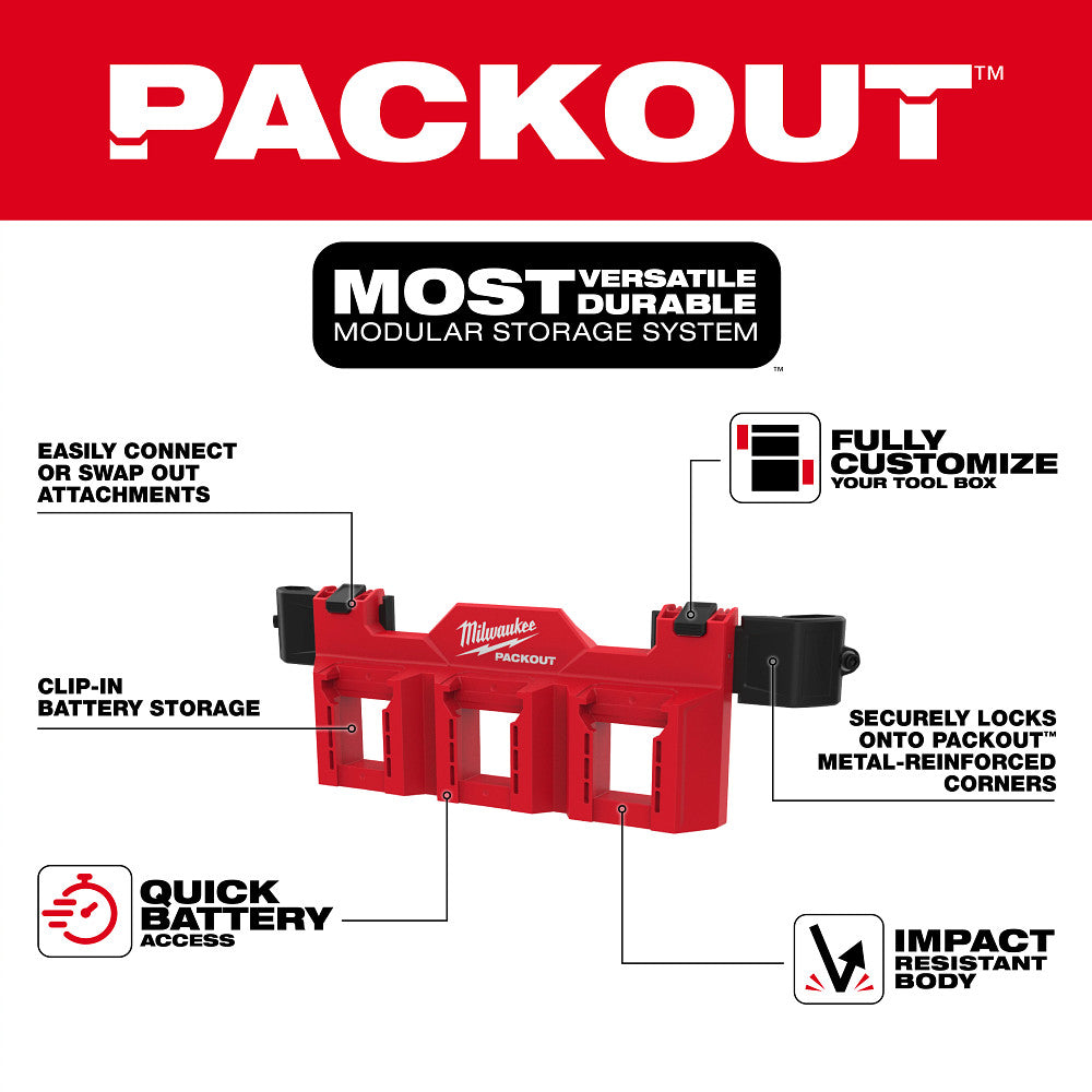 PACKOUT™ Tool Box M12™ Battery Rack Attachment