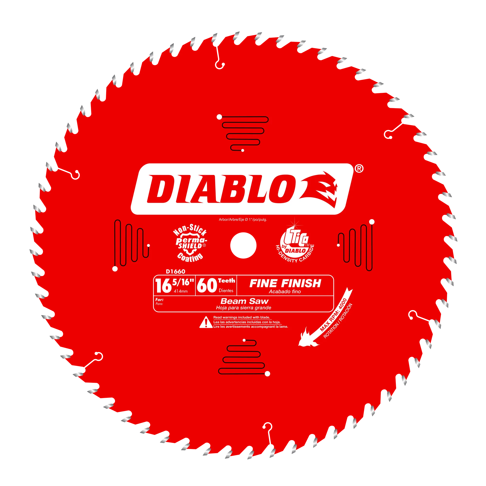 DIABLO D1660X - 16-5/16 in. x 60 Tooth Fine Finish Beam Saw Blade