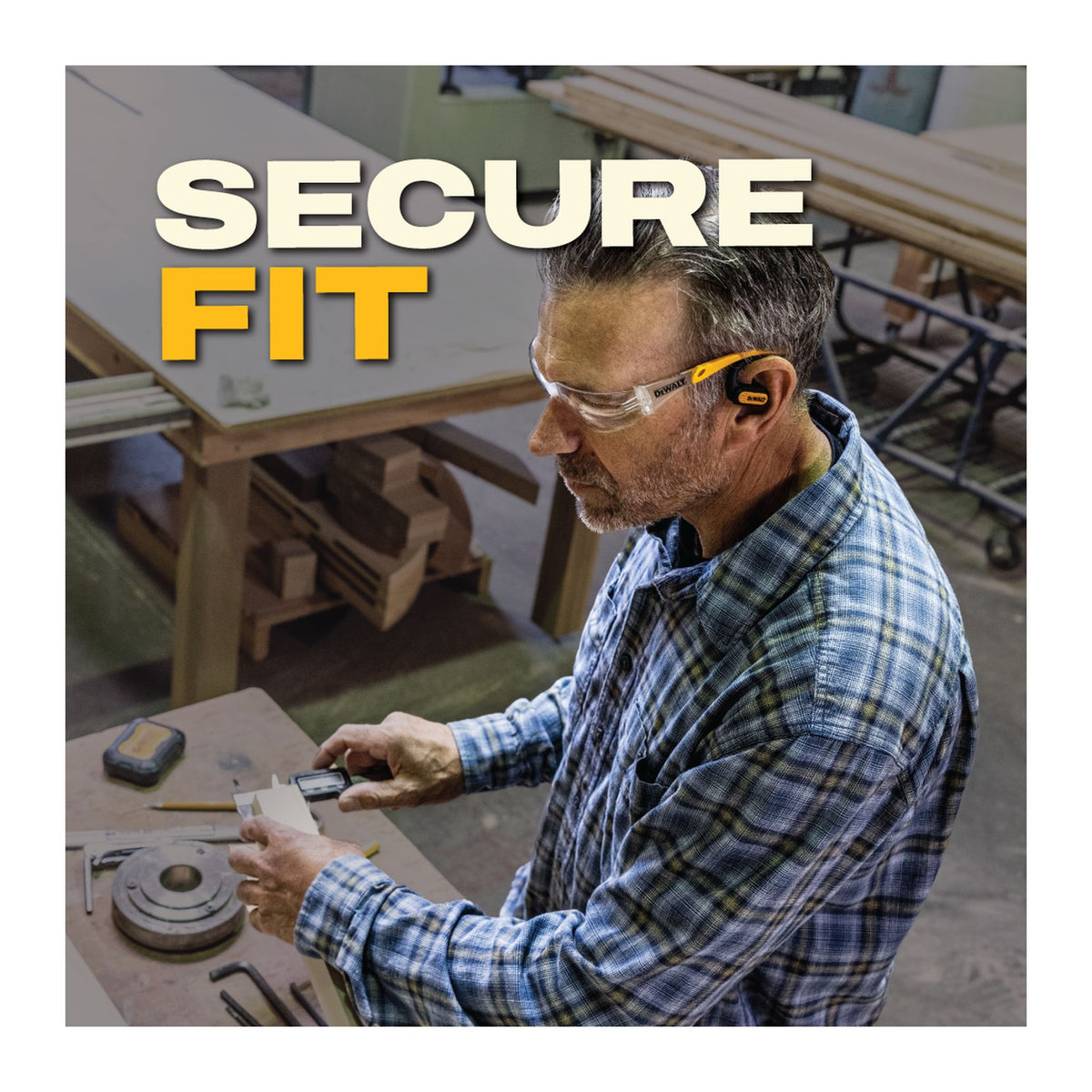 DEWALT Open Ear Pro earbuds - secure fit